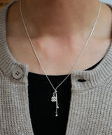リボンクローバーネックレスSV (925 silver)