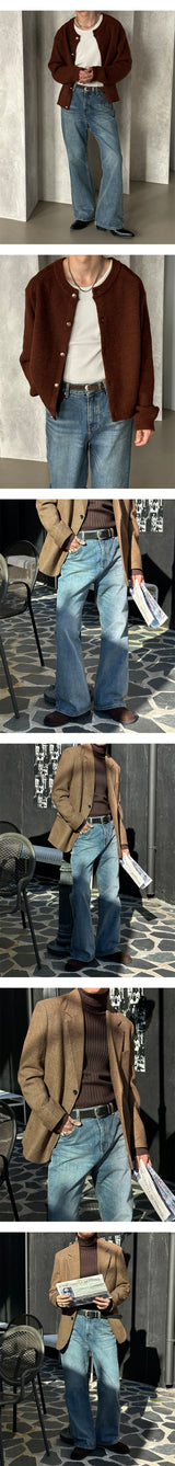 [Unisex] デイリーフレアデニムパンツ