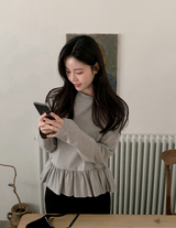 Trendy Layered Frill Long Sleeve T-shirt (3color)