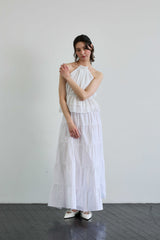 PEARL HALTERNECK TOP / WHITE