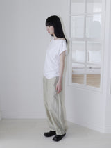 NYLON STUD PINTUCK PANTS (SAND BEIGE)