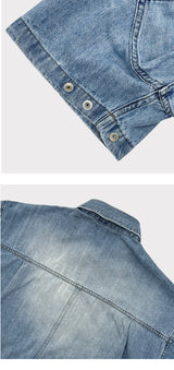 [MUSCLE FIT] スリットスナップボタンデニムシャツ (3color)