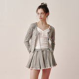Ribbon Tie Cardigan (Grey)