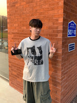 Neko Ringer Loose-Fit Short-Sleeve T-Shirt