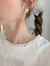 Tweed silver earrings
