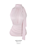 Draped Tie Halter Top (3color)