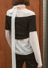 SHEER TIE BLOUSE