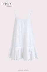 Punching Daisy White Sleeveless Dress 
