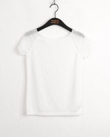 Zver ナグランカラーコンビネーションシースルー半袖Tシャツ