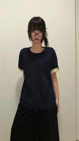 Fake Layered Arm Snap Oversized T-Shirt 6color