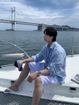 Summer Ice Seersucker Oversized Shirt
