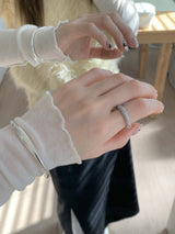 Twinkle cubic open ring(2color)