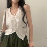 [Lowest price 🕊/Pure Mood] Cherry punching lace string sleeveless blouse - 2 colors