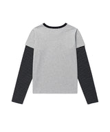 オールド グローリー リンガー レイヤード LS Tシャツ グレー(CV2GFFT558A)