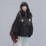 Leopard Star 2way Zip-Up Hoodie - 2COLOR