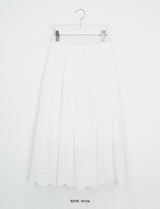 Bonomi Vintage Punching Tiered Banding Long Skirt