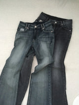 Wash-raw bootcut denim