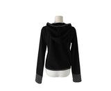 チーブボタンボーダーフードブラッシュTシャツ