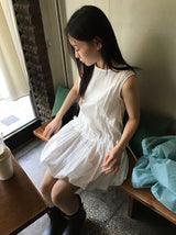 ミハノースリーブバルーンミディワンピース