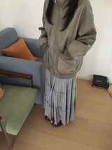 Kine Check Banding Maxi Skirt (2c)