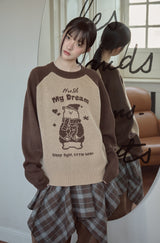 Hush Bear Raglan Pullover Knit