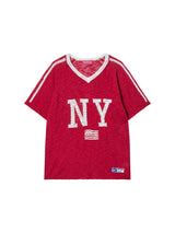 NYフラッグVネックニット (RED)