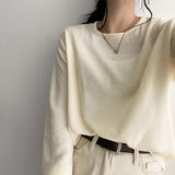 Streaming Basic Long-Sleeved Round Knitwear