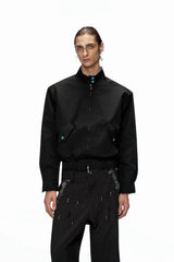 Striped Stand Collar Jacket