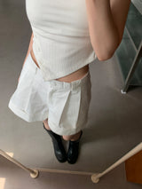 Pintuck roll-up culottes (3color)