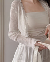 Tibe frill knit cardigan