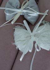 French Ribbon Key Ring_White