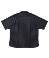 ストライプ L-C テーラード 1/2 シャツ (Navy)