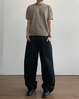 Welt Crop Short Sleeve Knit