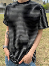 Layered Stripe Short-Sleeve T-Shirt (4 Colors)