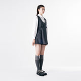 Wool button mini dress 003