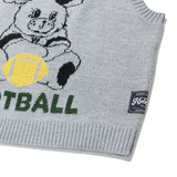 WITTY BUNNY FOOTBALL ニットベスト - MELANGE GRAY