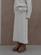 Cozy Lace Knit Long Skirt