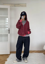 (UNISEX) NONFADE INDIGO WIDE DENIM (S-L)