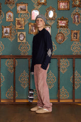 ARGYLE ZIP-UP KNIT / NAVY