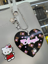 Teddy Bear Heart Shape Bag Charm
