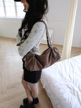 belt suede shoulder bag