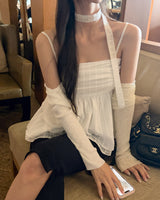 Gni bustier blouse & tie set