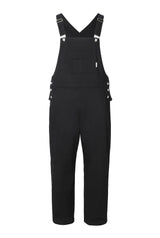 Frill baggy overalls - black