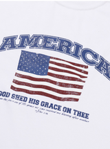 LMN レイブアメリカプリントオーバーサイズ半袖Tシャツ (3 colors)