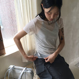 レペ メッシュレイヤードサイドストリング 半袖Tシャツ