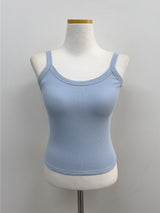 Ribbed U-neck Bra Top Sleeveless