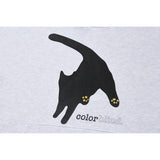 'Paw Wow Cat' Hoodie White Melange