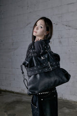 COR FRONT DOUBLE BELTED LEATHER TOTE BAG UNISEX