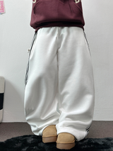 フリース❤トラックライン3ラインロングパンツ ❤🖤🤍💙🩶5COLOR