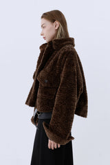 SHEARLING POCKET COAT_BROWN